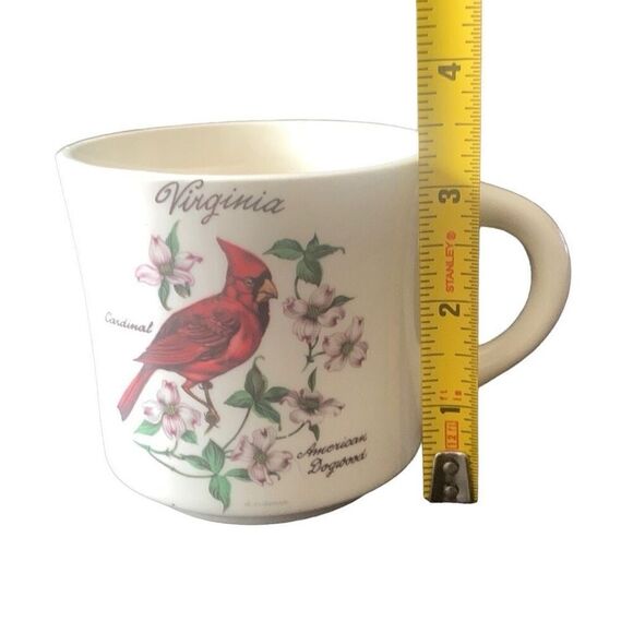 Vintage Virginia Souvenir Coffee Mug Cardinal American Dogwood Design Classic - Picture 12 of 13